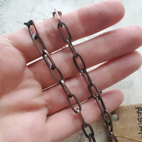 Artisan Wild Flowers In Resin On Copper Chain Necklace - Nwt - Picture 9 of 12